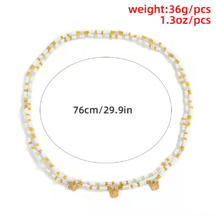 Chaîne de Ventre Perle Graine Chaîne de Taille Perlée Bijoux Accessoires De Mode Pour Femmes Chaîne de Corps Charme de Mode Perles de Taille Sexy Chaîne de Ventre Chaîne de Taille Papillon En Or