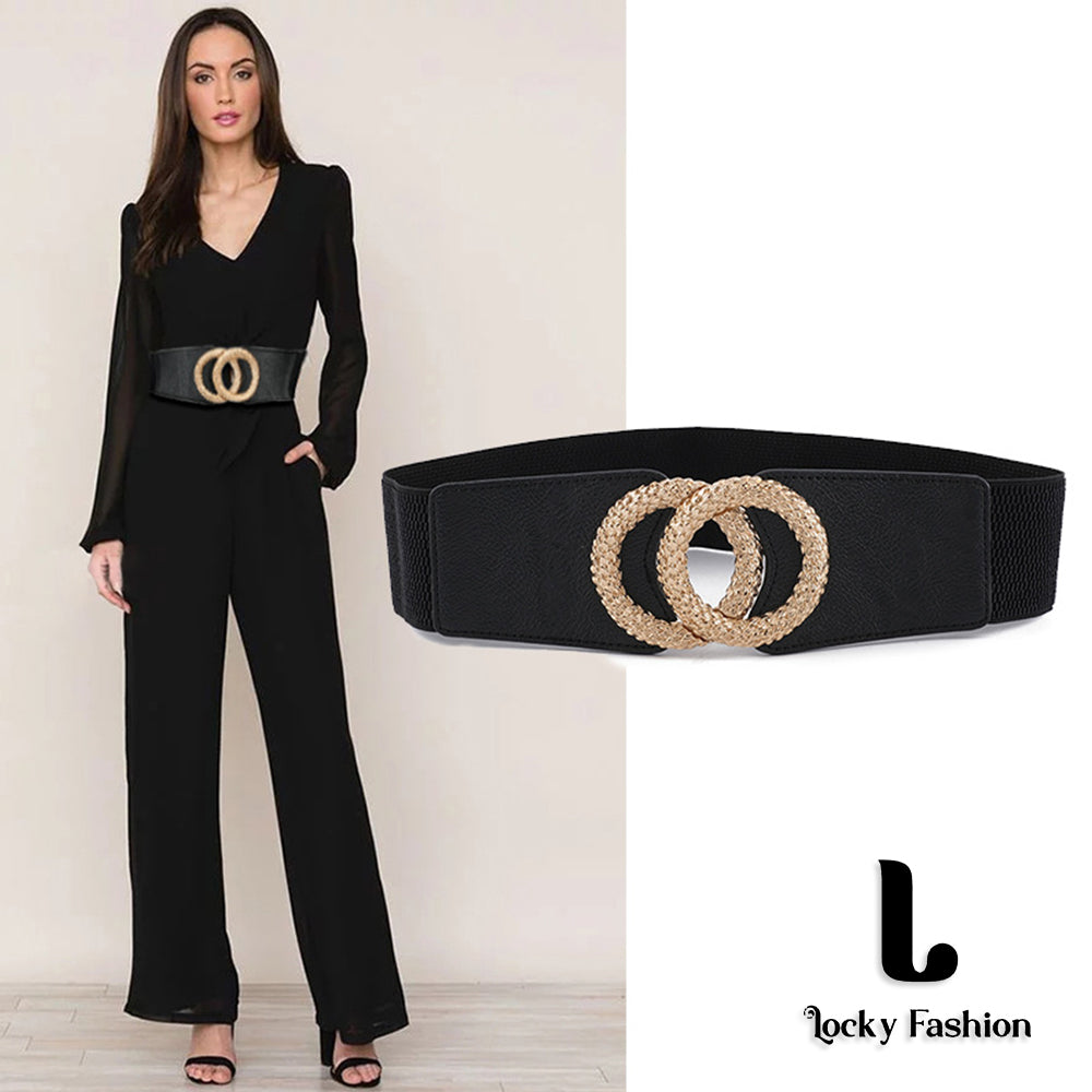 Ceinture élastique pour femmes Belf de dame classique Mode élastique large taille sceau Nouvelle robe décontractée Décoration polyvalente Pantalon Ceinture Ceinture Femme