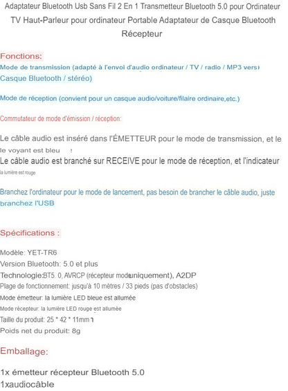 Émetteur Et Récepteur Bluetooth Rendez Tout Appareil Connectable Avec Bluetooth