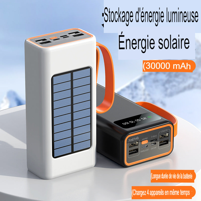 Power Bank Chargeable Avec Courant et Panneau Solaire Autonomie Durable Powerbank