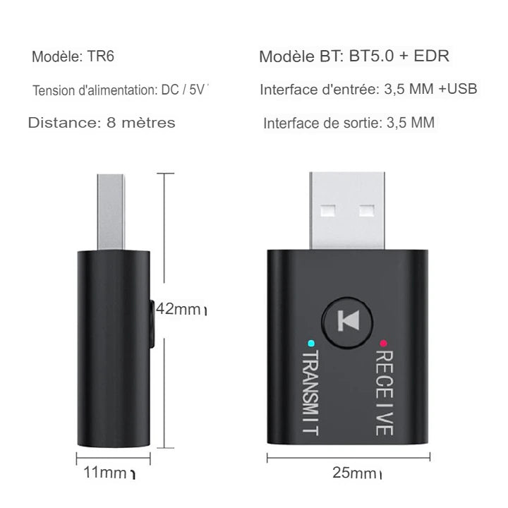 Émetteur Et Récepteur Bluetooth Rendez Tout Appareil Connectable Avec Bluetooth