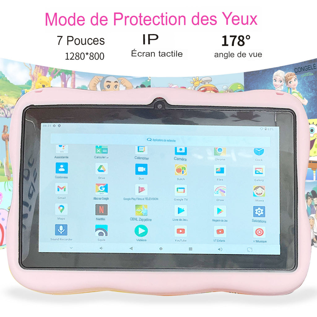 Tablette Pour Enfants Android 7 Pouces Jeu D'ordinateur Kitoko Oyo WAPI !