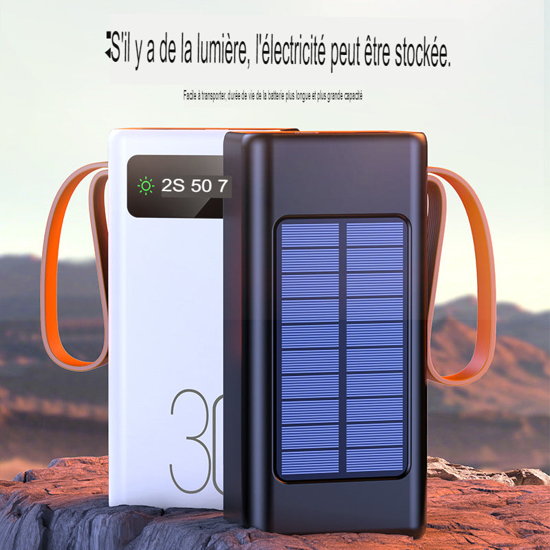 Power Bank Chargeable Avec Courant et Panneau Solaire Autonomie Durable Powerbank