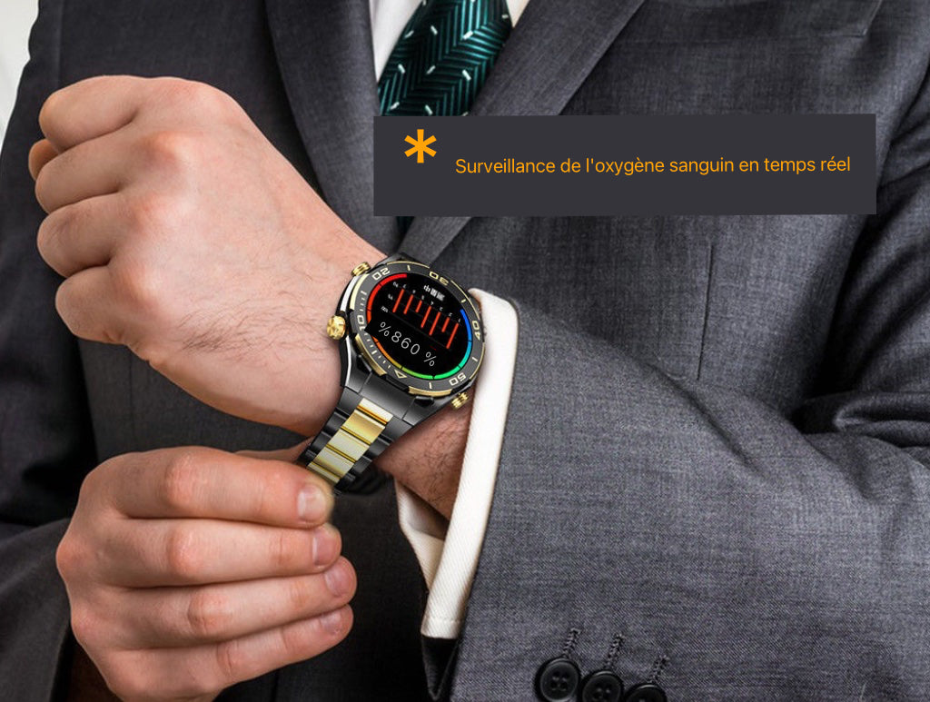 Montre Intelligente de Luxe Grand Écran AI Appel Vocal Bluetooth Connectable Avec Telephone